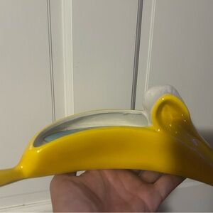 Yellow Ceramic Banana Shaped Dish